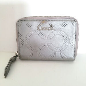 Coach Madison Wallet Leather Bifold Zip Compact Zippy Signature Medium